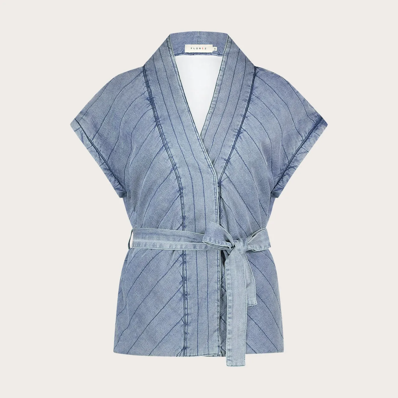 Florez Dante gilet Light Blue denimlook