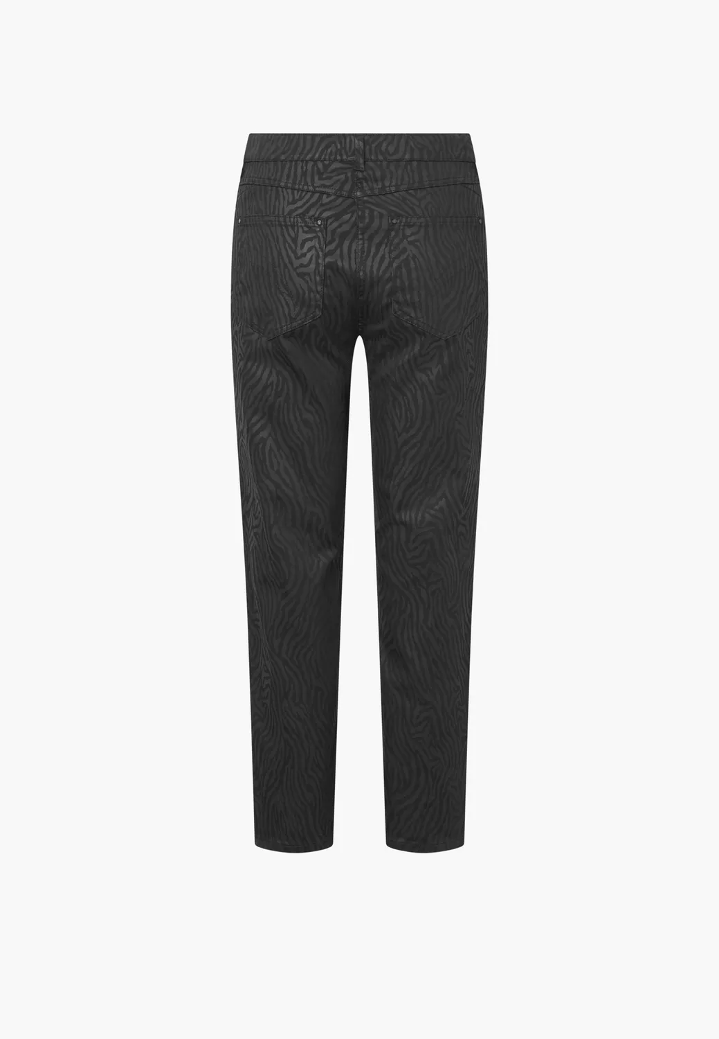 Laurie Hannah Regular broek Black Zebra Print extra kort stretch