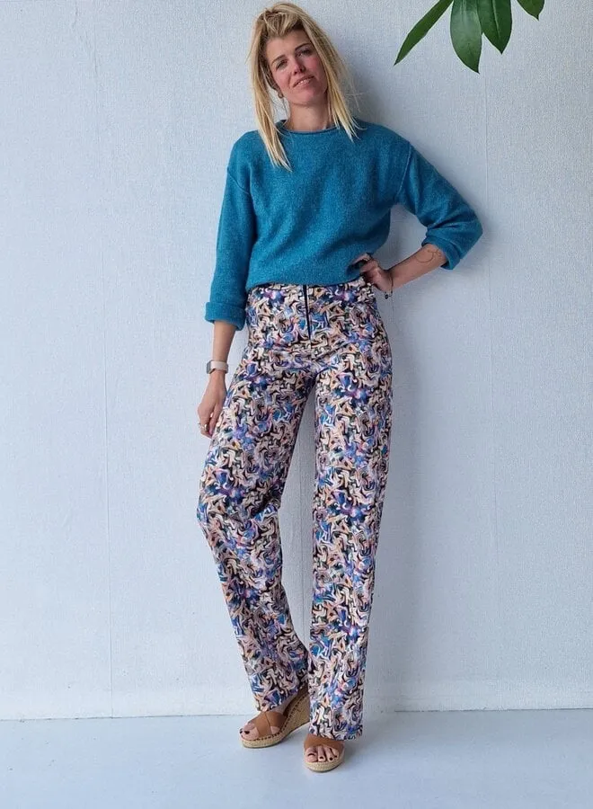 Madame Liz Wide Leg Broek Multicolour 36 Katoen