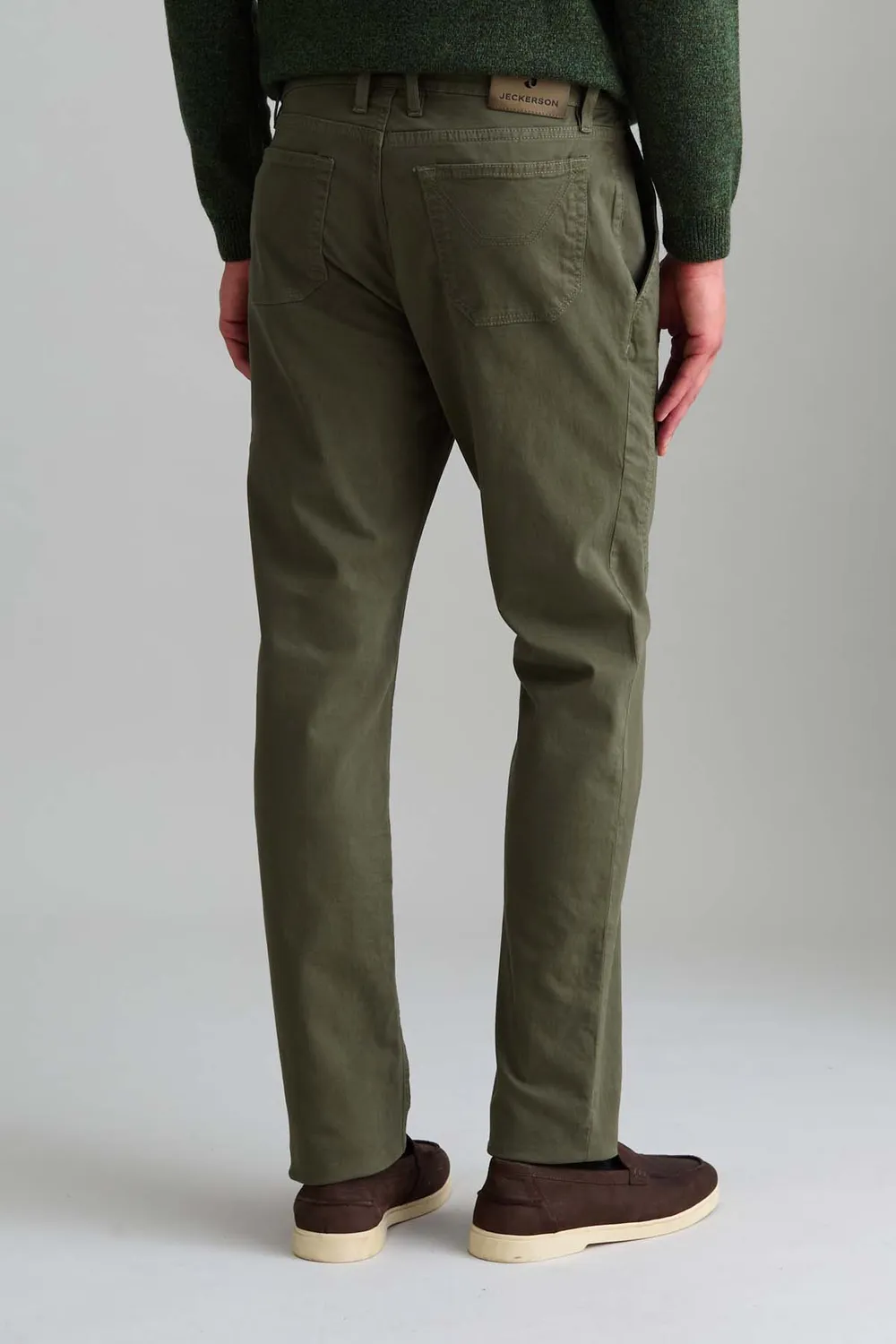 Jeckerson Jevon slim fit chino groen modder gabardine