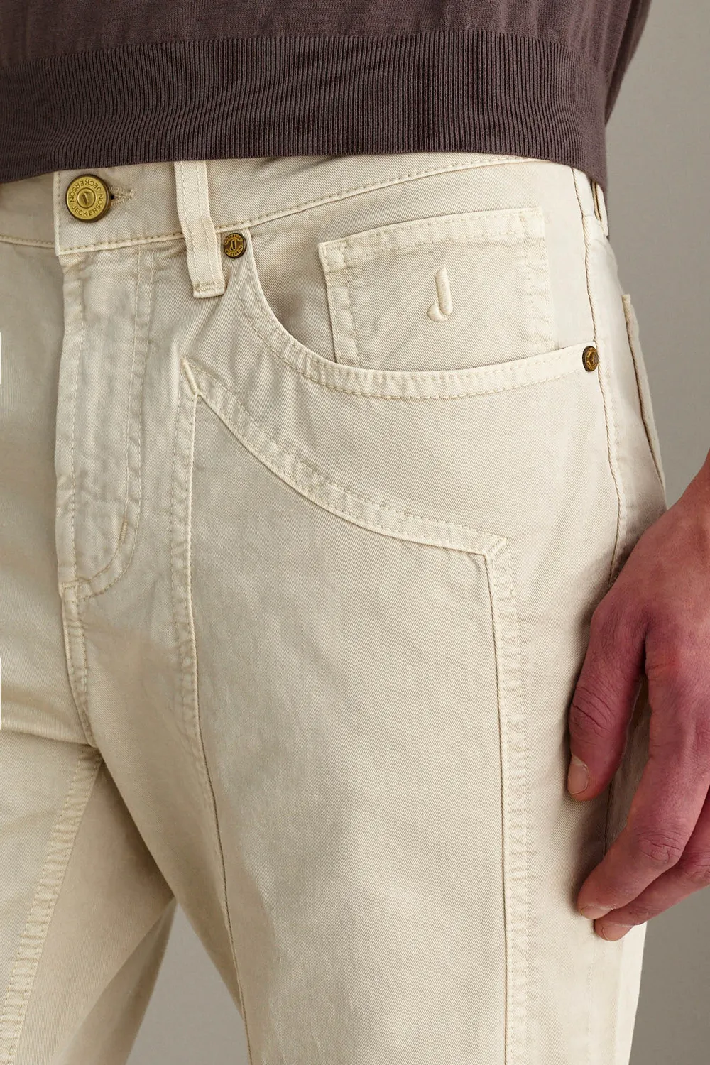 Jeckerson John Slim Fit Broek Melkwit Gabardine