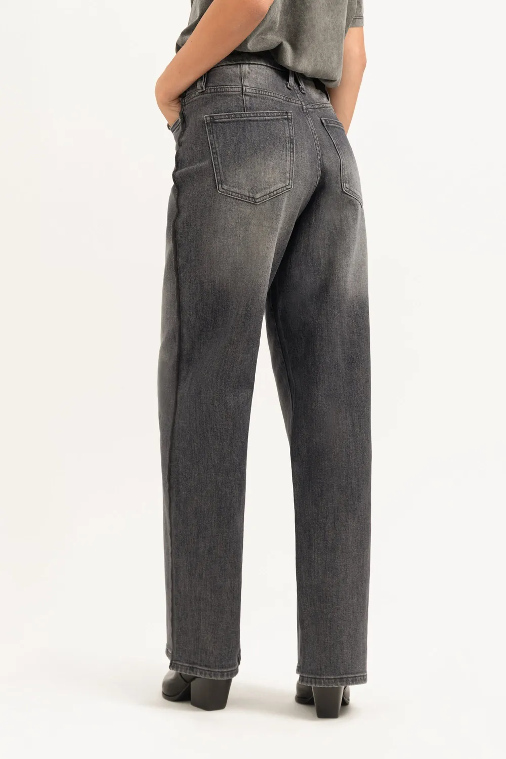 Florez Juneau Loose jeans donkergrijs wijde pasvorm