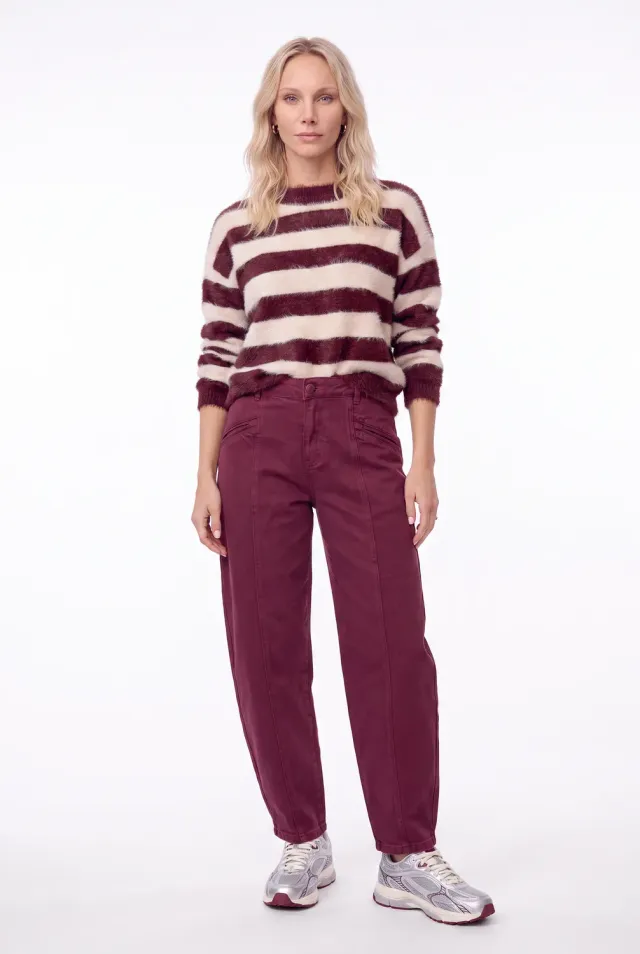 Florez Oxi jeans mauve wine barrel fit dames