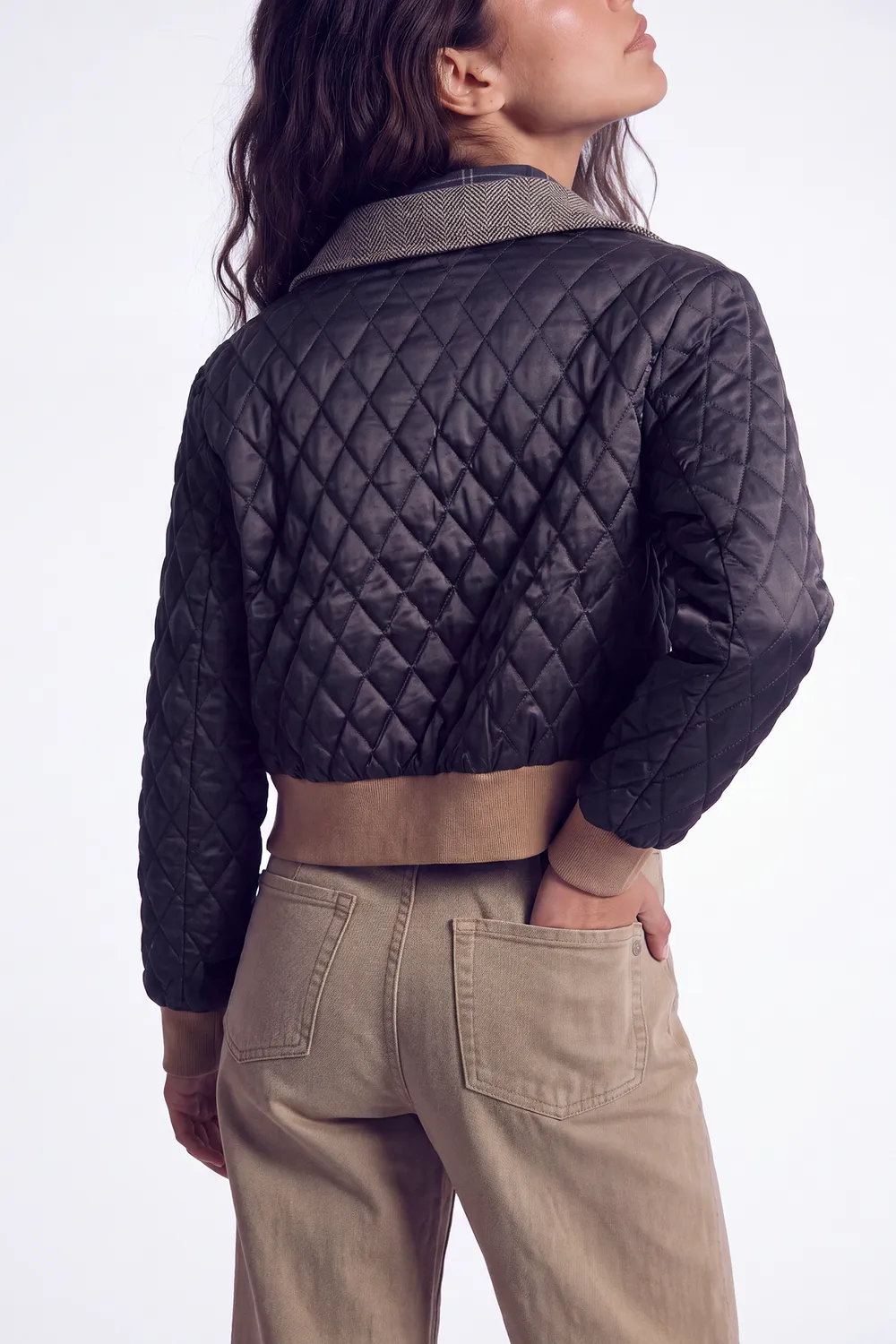 Florez Maggy Jacket jas Black quilted cropped
