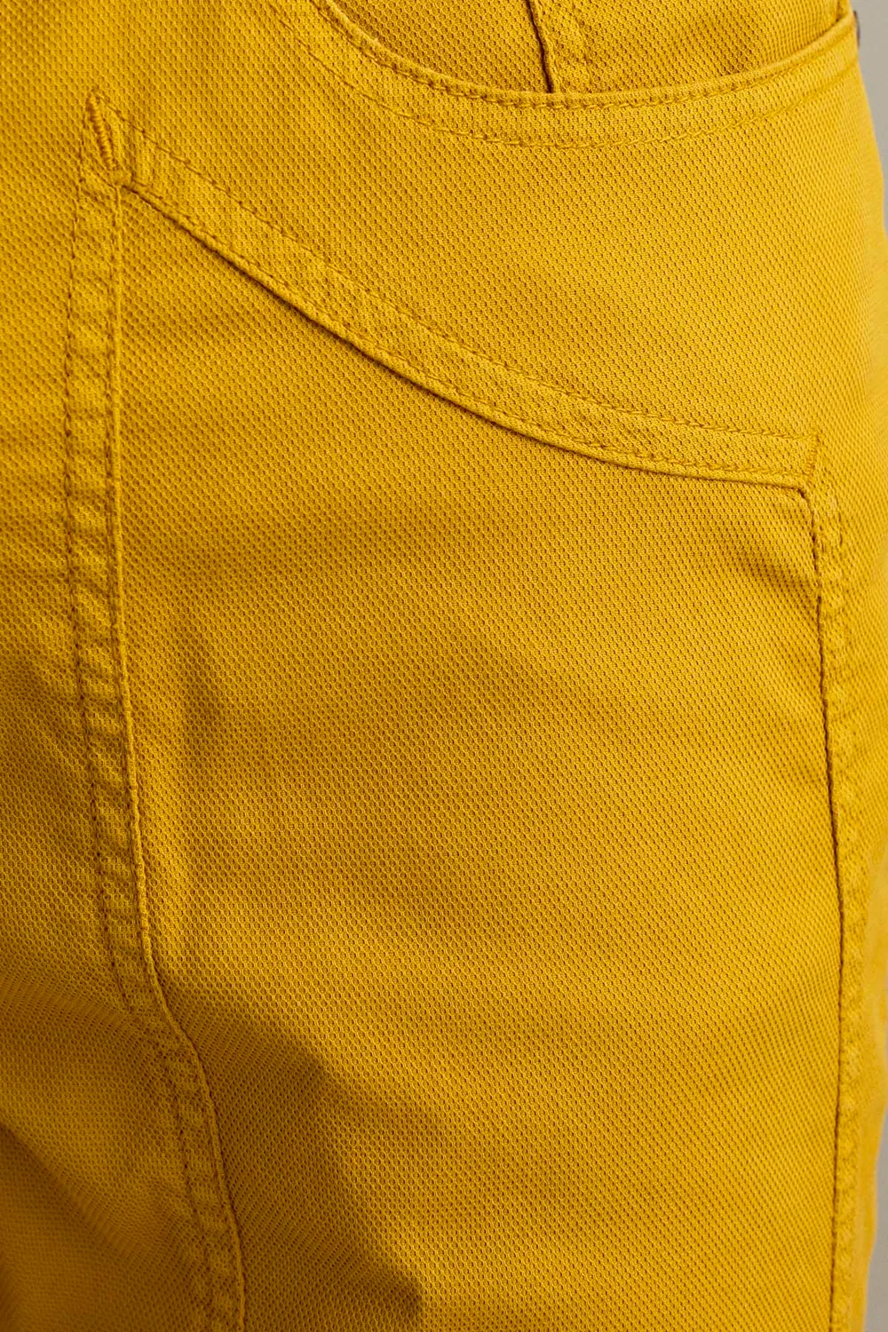 Jeckerson John slim fit broek geel goud katoen