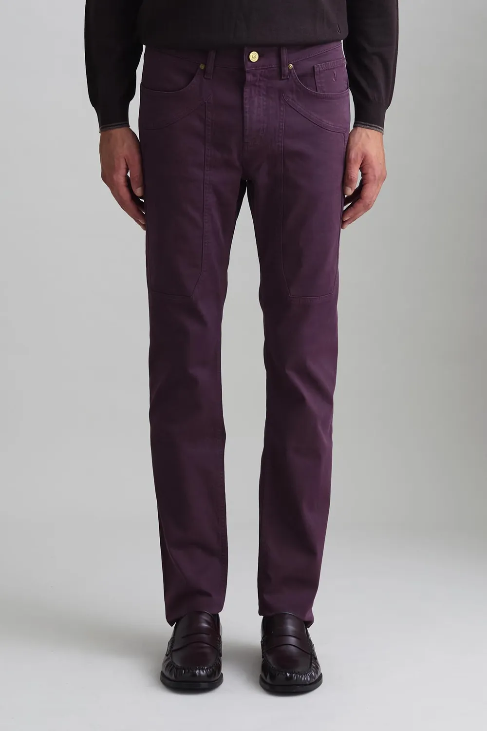 Jeckerson John Toppa broek slim fit donkerpaars katoen