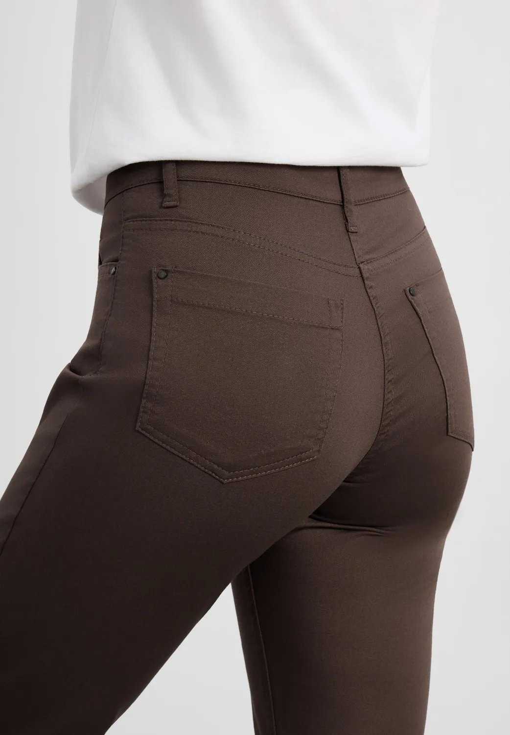 Laurie Charlotte Regular SL broek brown stretch