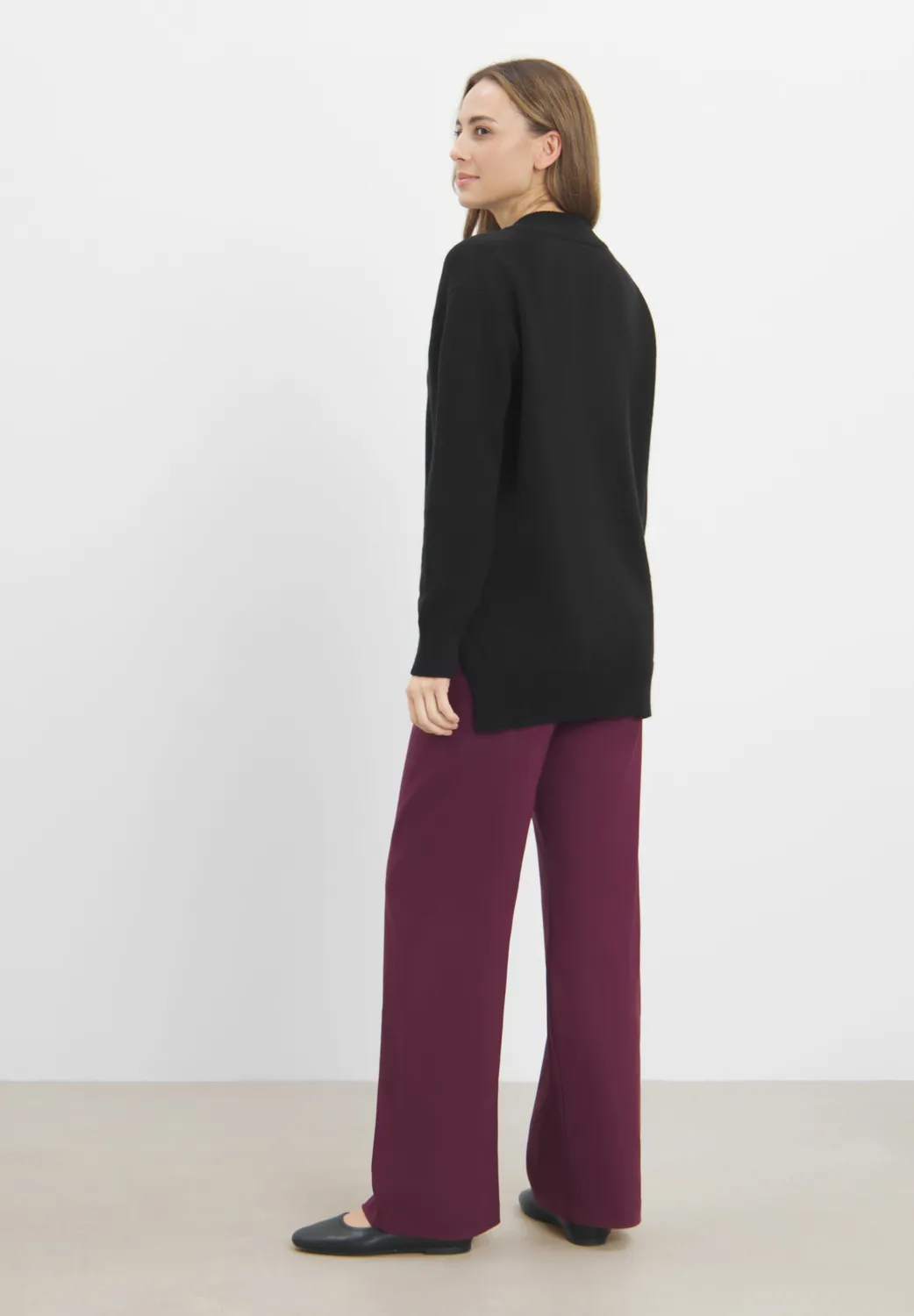 Laurie Iza 101167 sweater zwart wol V-hals