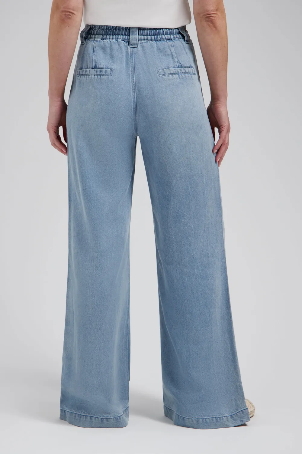 Florez Sarah wide-leg jeans Mid Blue lyocell