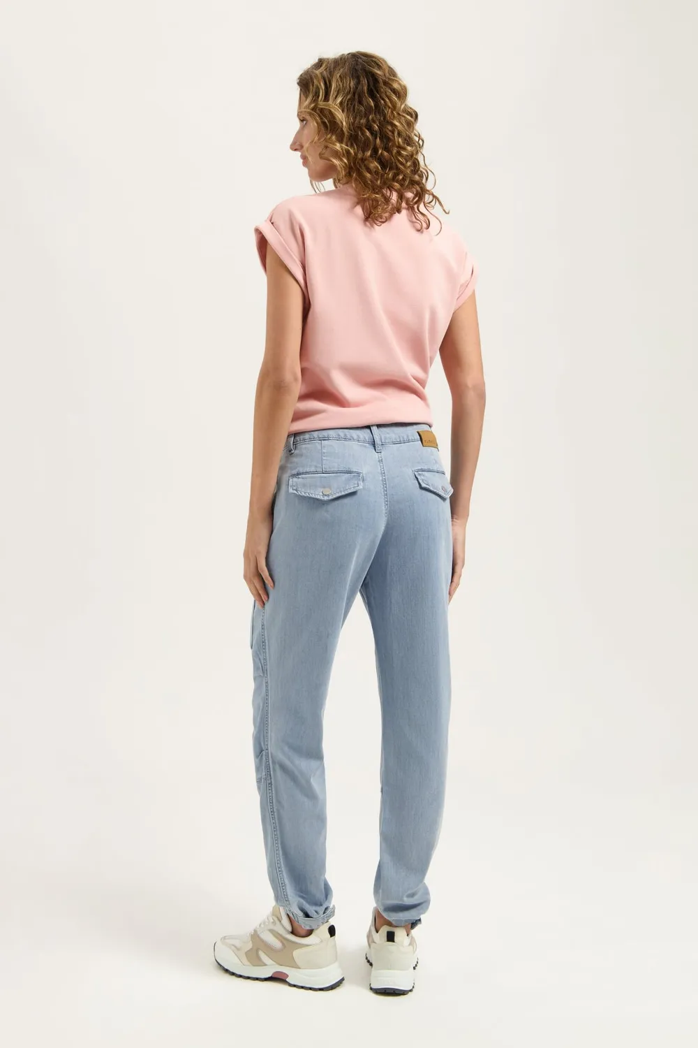 Florez Charlie Cargo cargobroek Bleached Denim luchtig