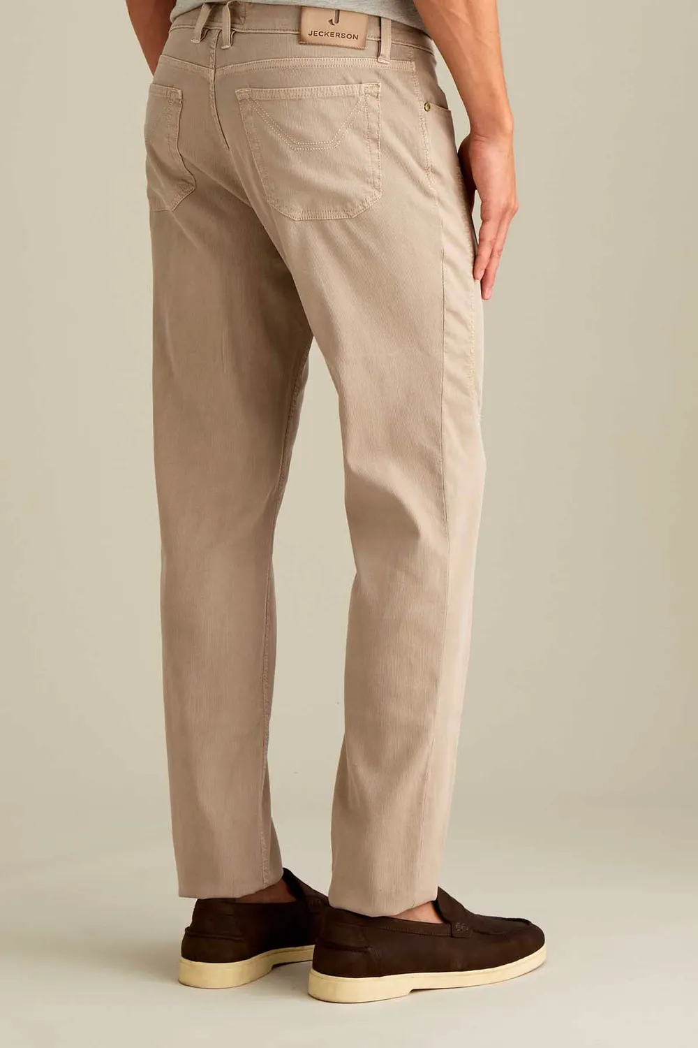 Jeckerson John slim broek piqué beige cemento