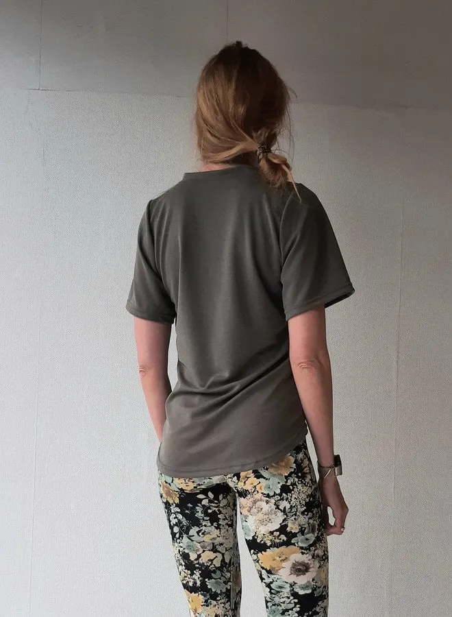 Langeleggings Charlie V-hals Shirt Olijfgroen Modal