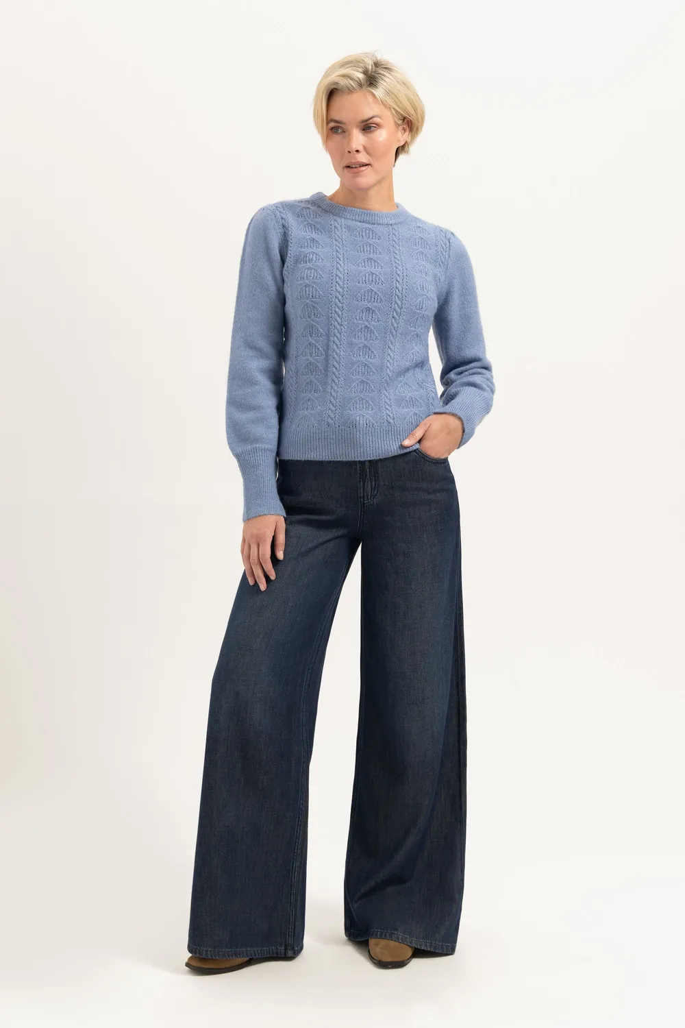 Florez Liv Wide leg jeans Indigo Blue loose