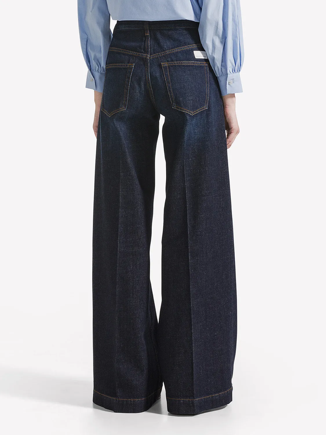 Nine In The Morning Nadia NA171 palazzo jeans navy donkerblauw