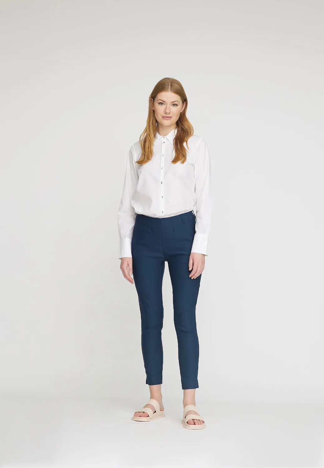 Laurie Elizabeth Slim CL broek Navy cropped