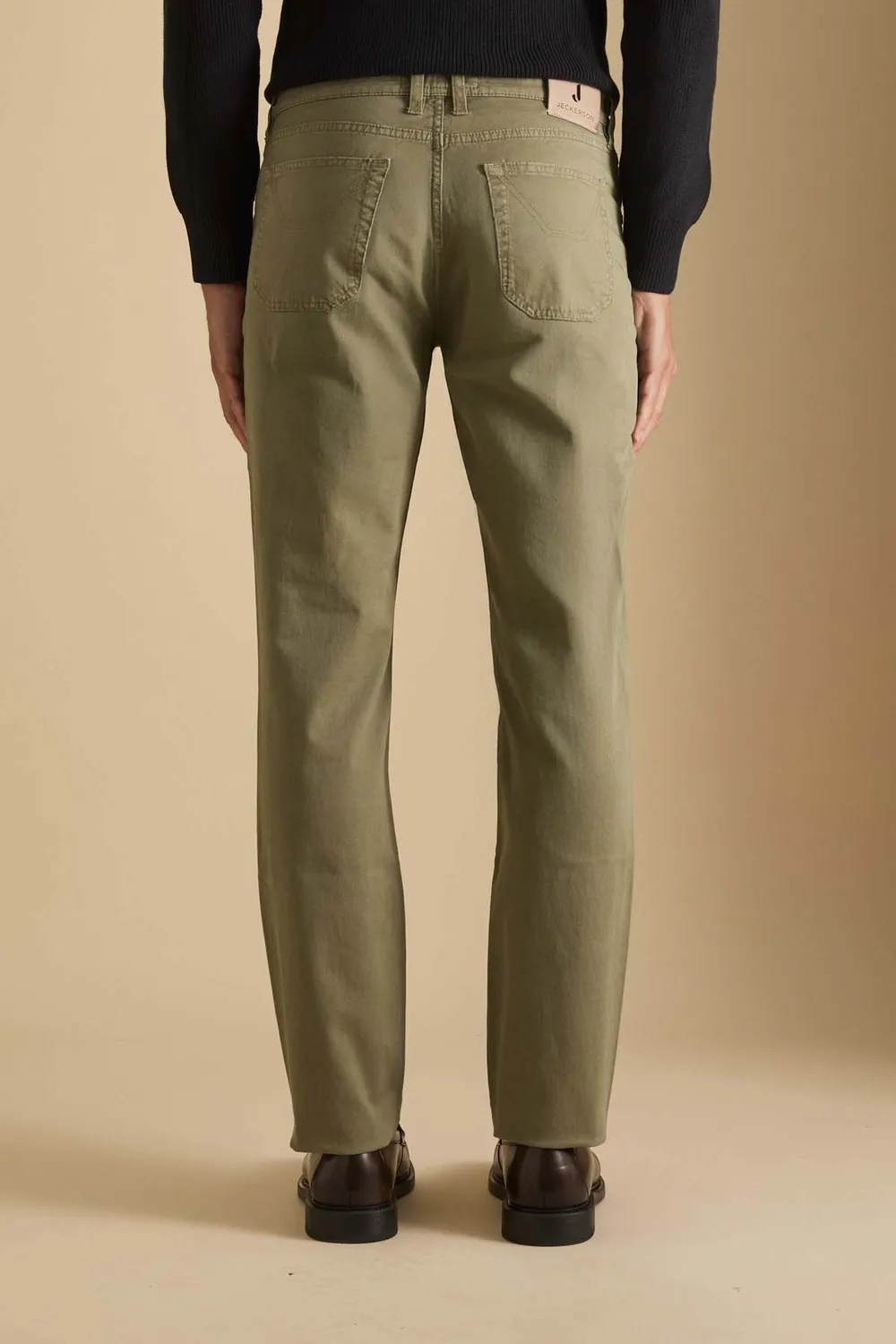 Jeckerson John slim broek legergroen alcantara