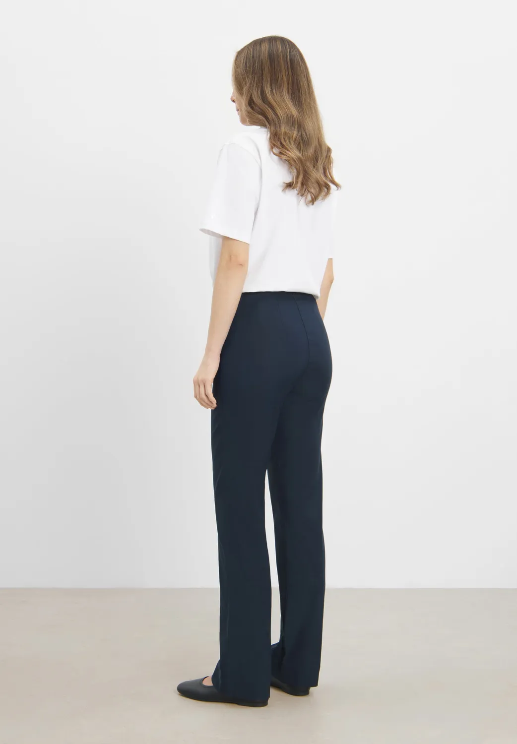 Laurie Bella Straight ML broek navy stretch
