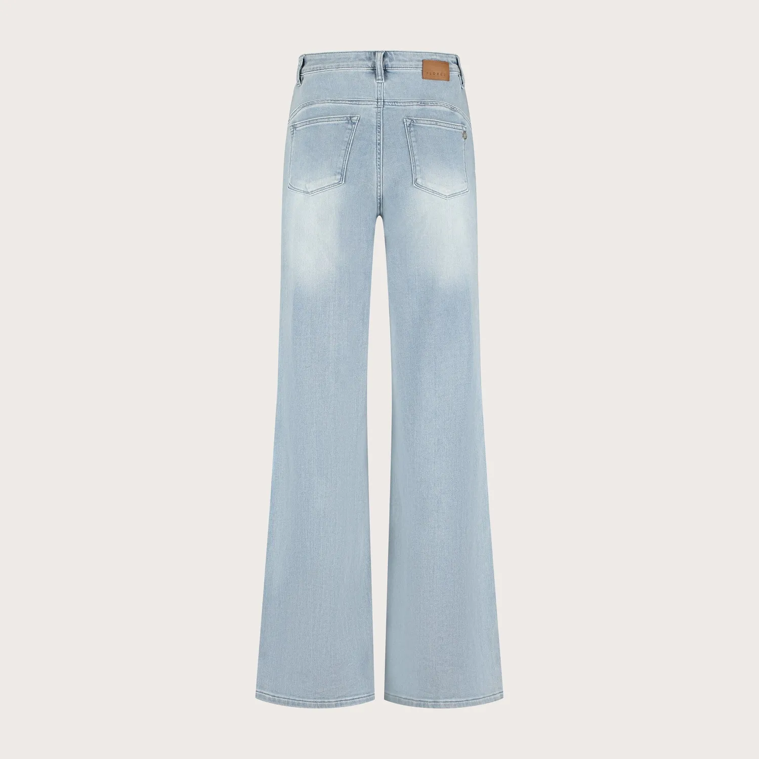 Florez Ana Flared Pocket jeans Smooth blue high waist
