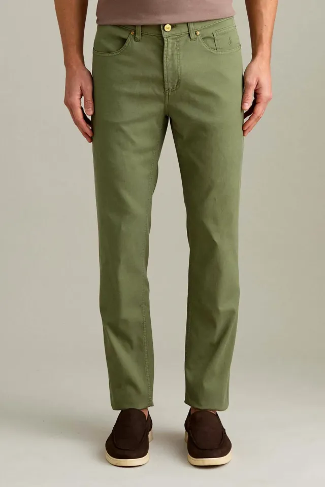 Jeckerson Jordan Slim Fit herenbroek groen salie