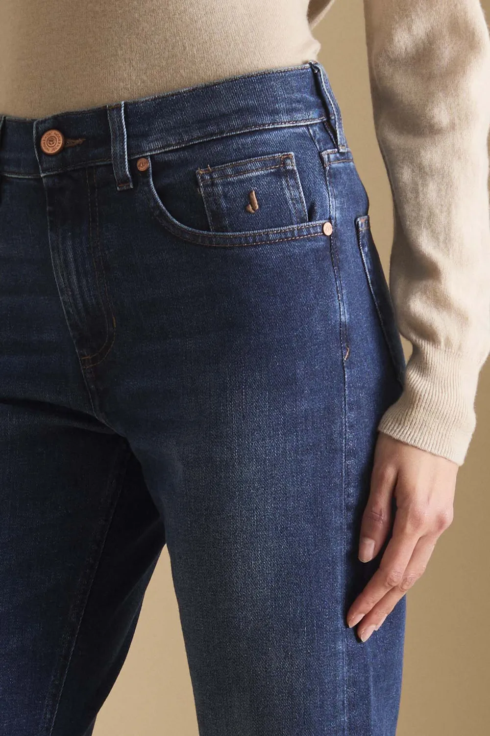 Jeckerson Jane straight jeans donkerblauw dames