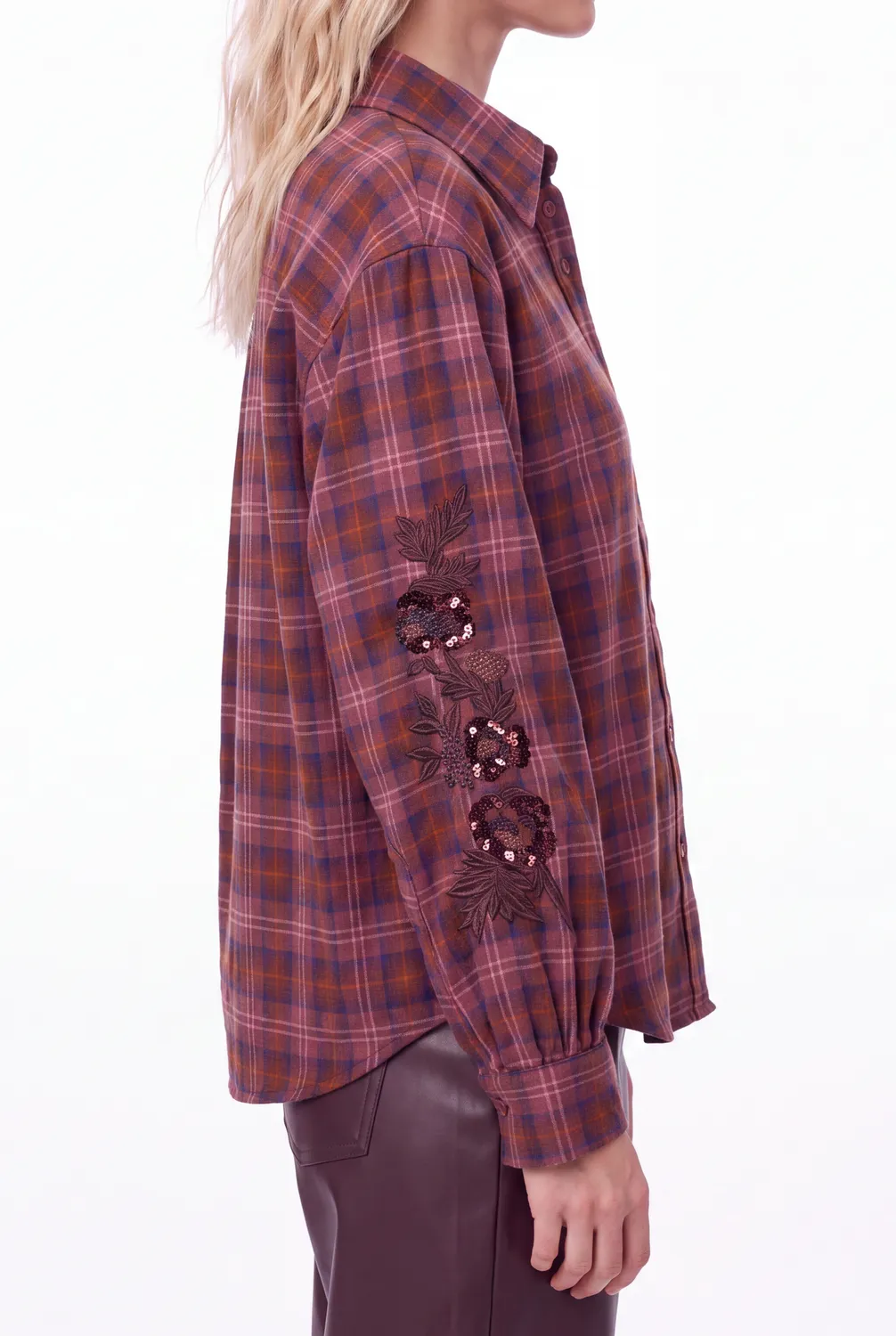 Florez Scotie blouse Checked Burgundy ruit