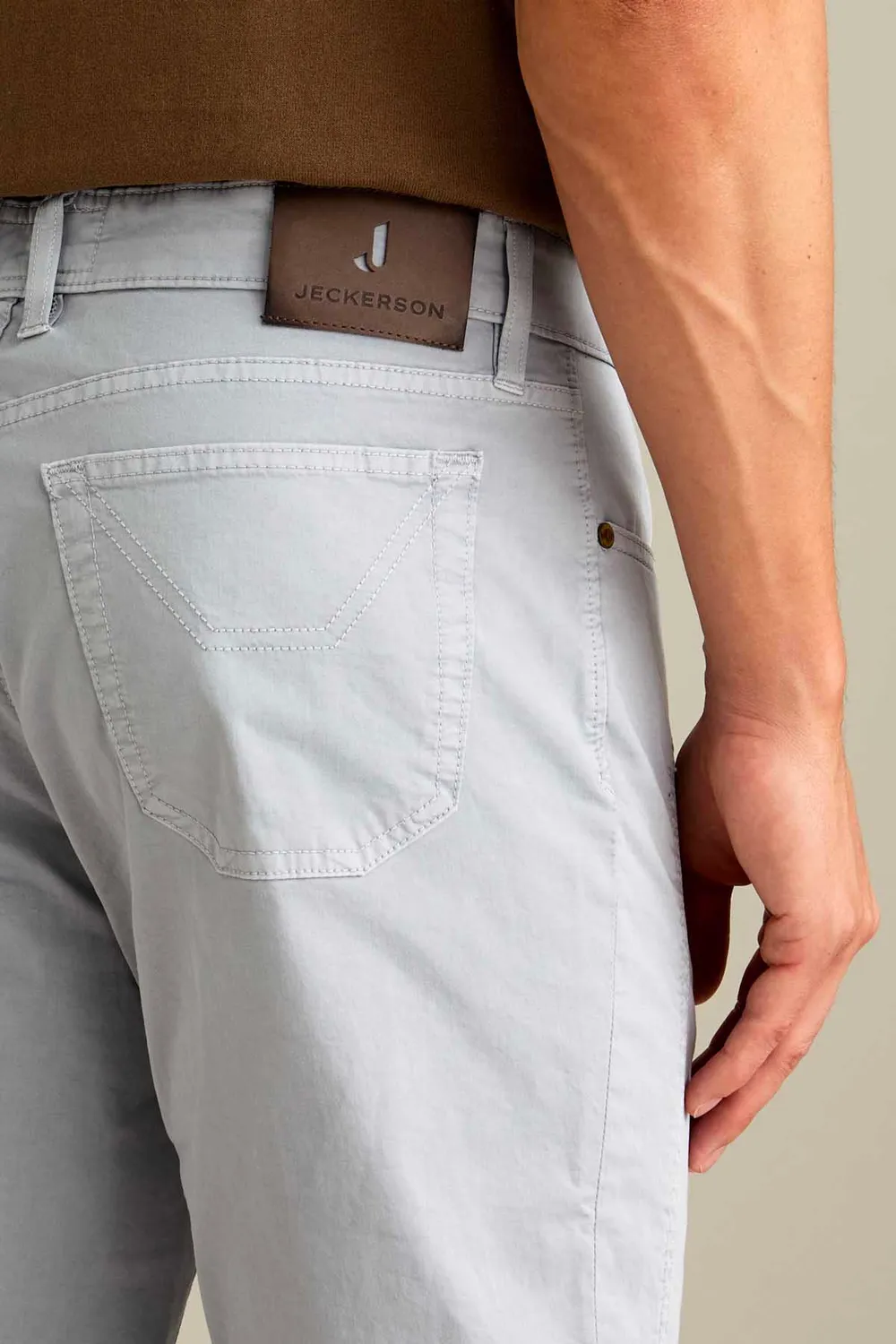 Jeckerson John broek slim fit grijs cemento stretch