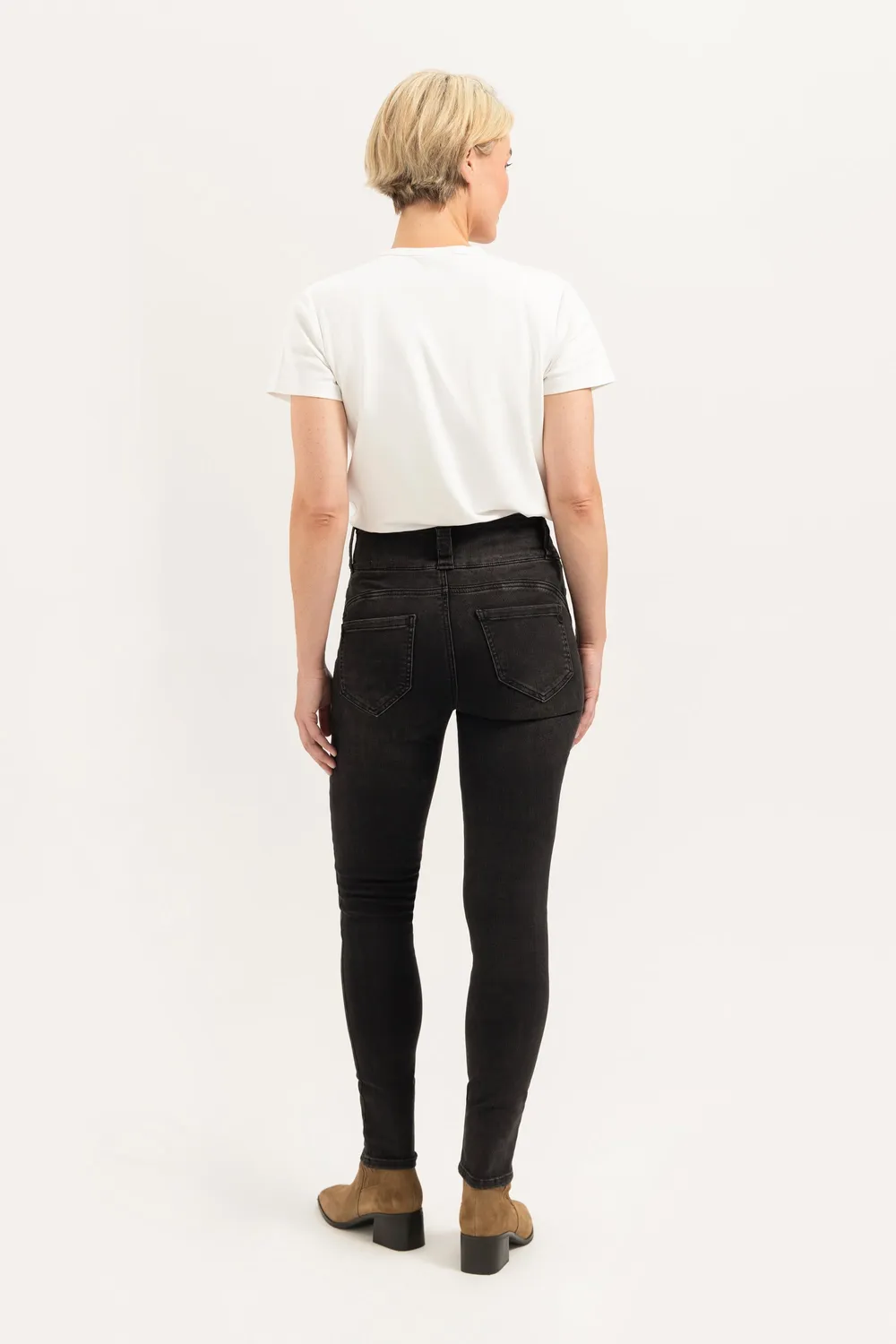 Florez Bodine Slim Fit jeans zwart high-waist