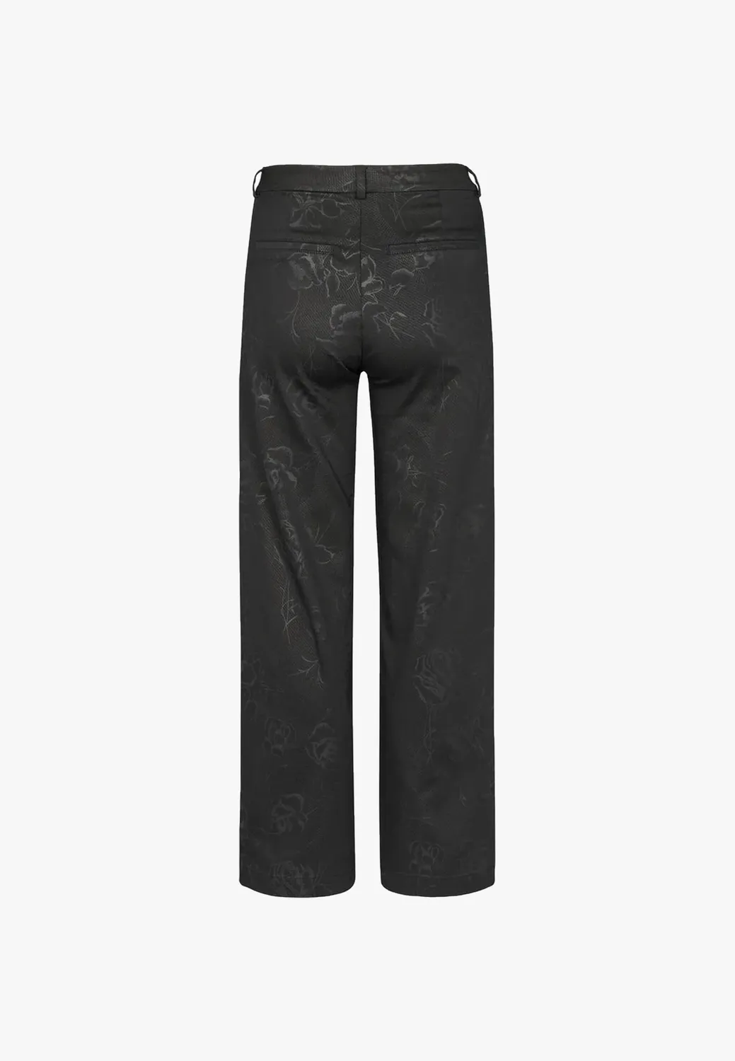 Laurie Judy Straight damesbroek Black Bloom Print katoenmix