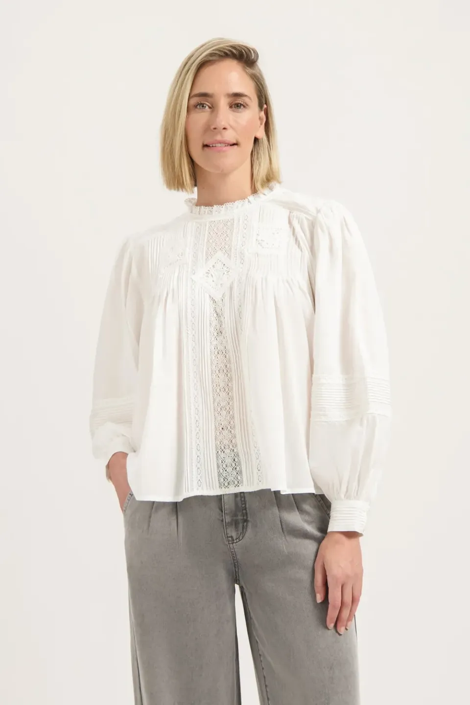 Florez Leo Blouse blouse White broderie