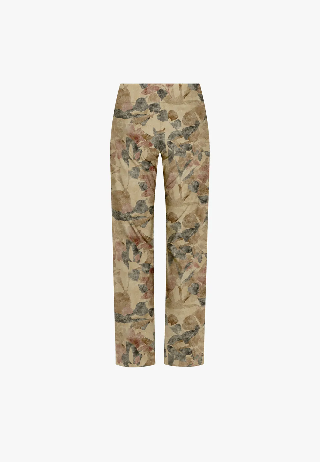 Laurie Thea Straight ML broek Plum Botany Print katoen