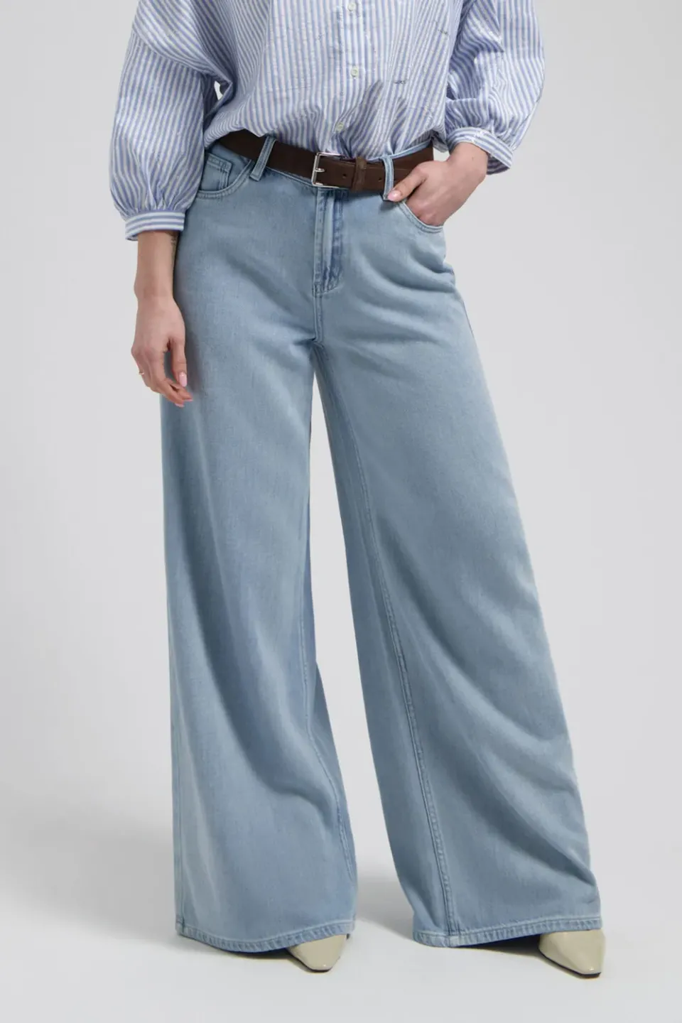 Florez Liv Wide leg jeans Rich Blue wijde pijp