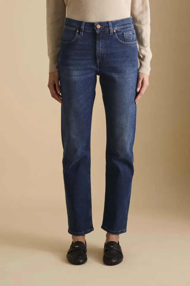 Jeckerson Jane straight jeans donkerblauw dames
