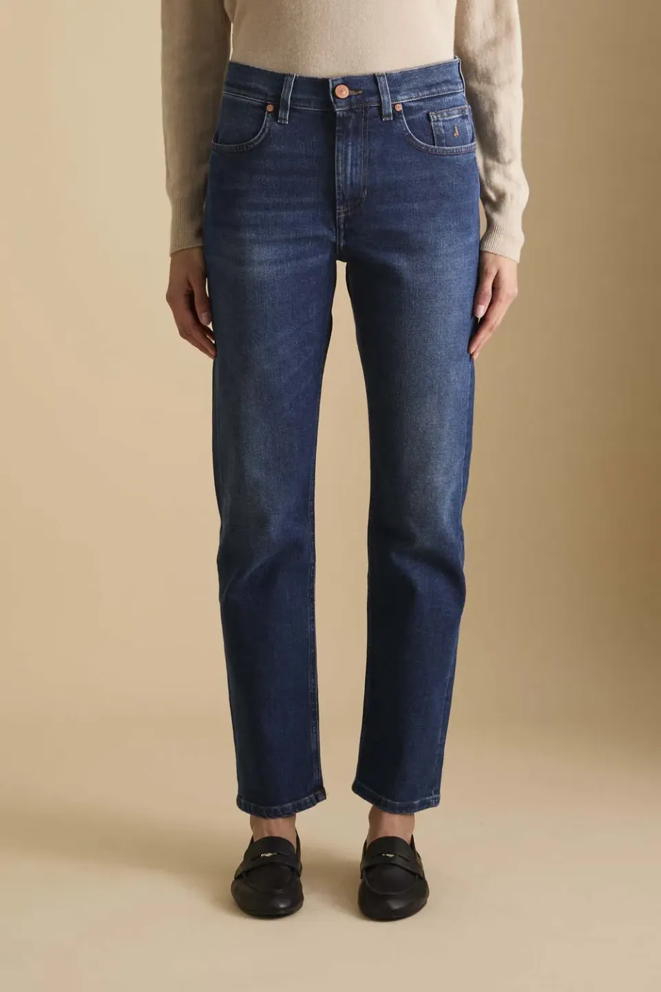 Jeckerson Jane straight jeans donkerblauw dames