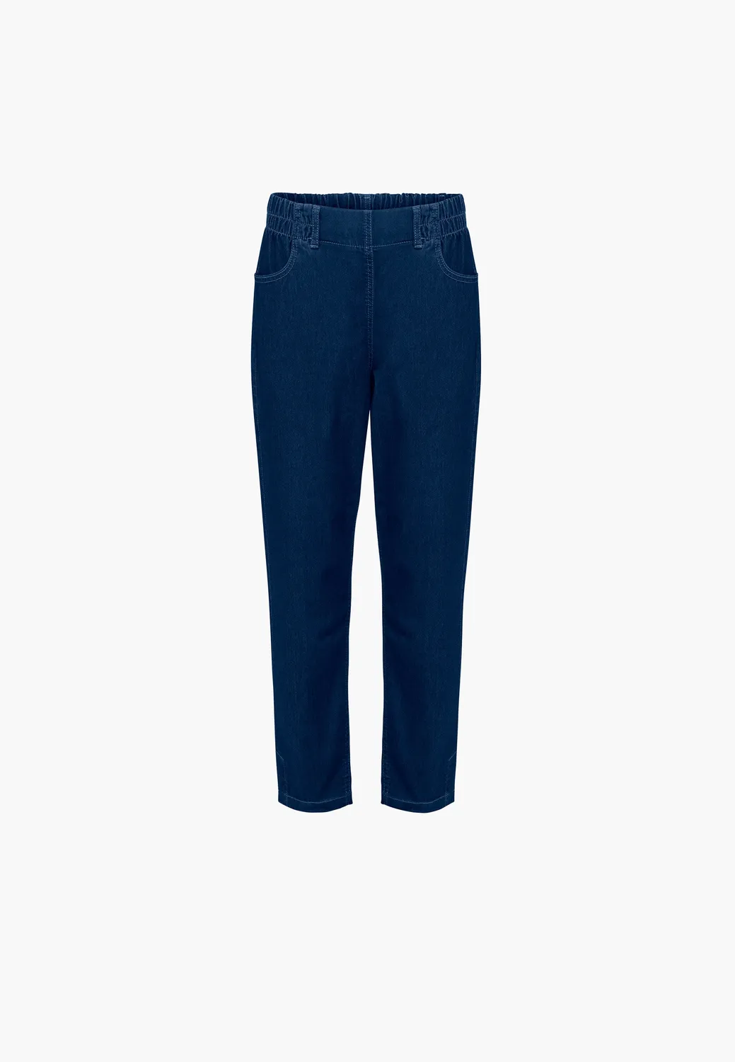 Laurie Ellie Relaxed broek dark blue denim elastiek