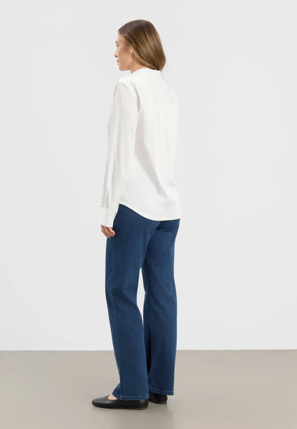 Laurie Valerie Plain overhemd wit lange mouw lyocell