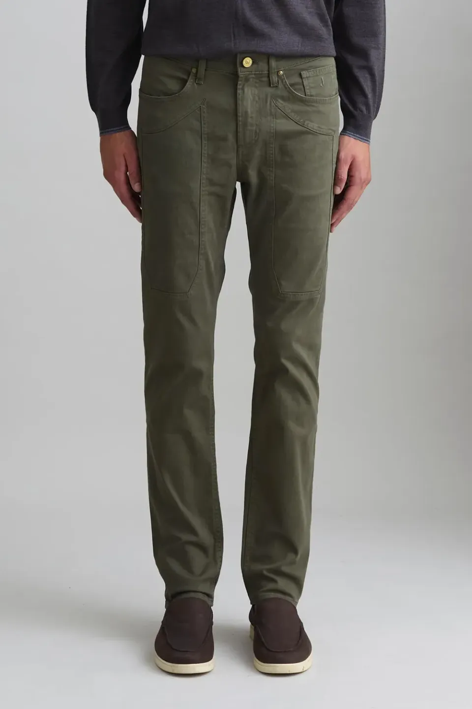 Jeckerson John slim fit broek legergroen stretch