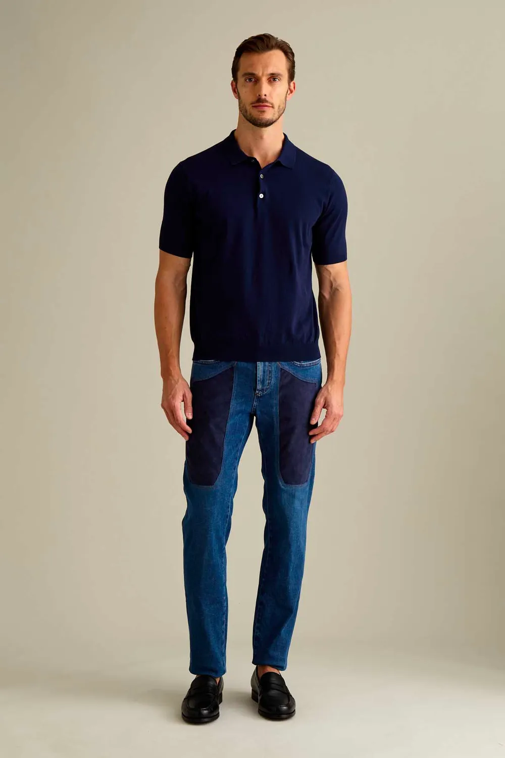 Jeckerson John Alcantara jeans slim fit donkerblauw denim