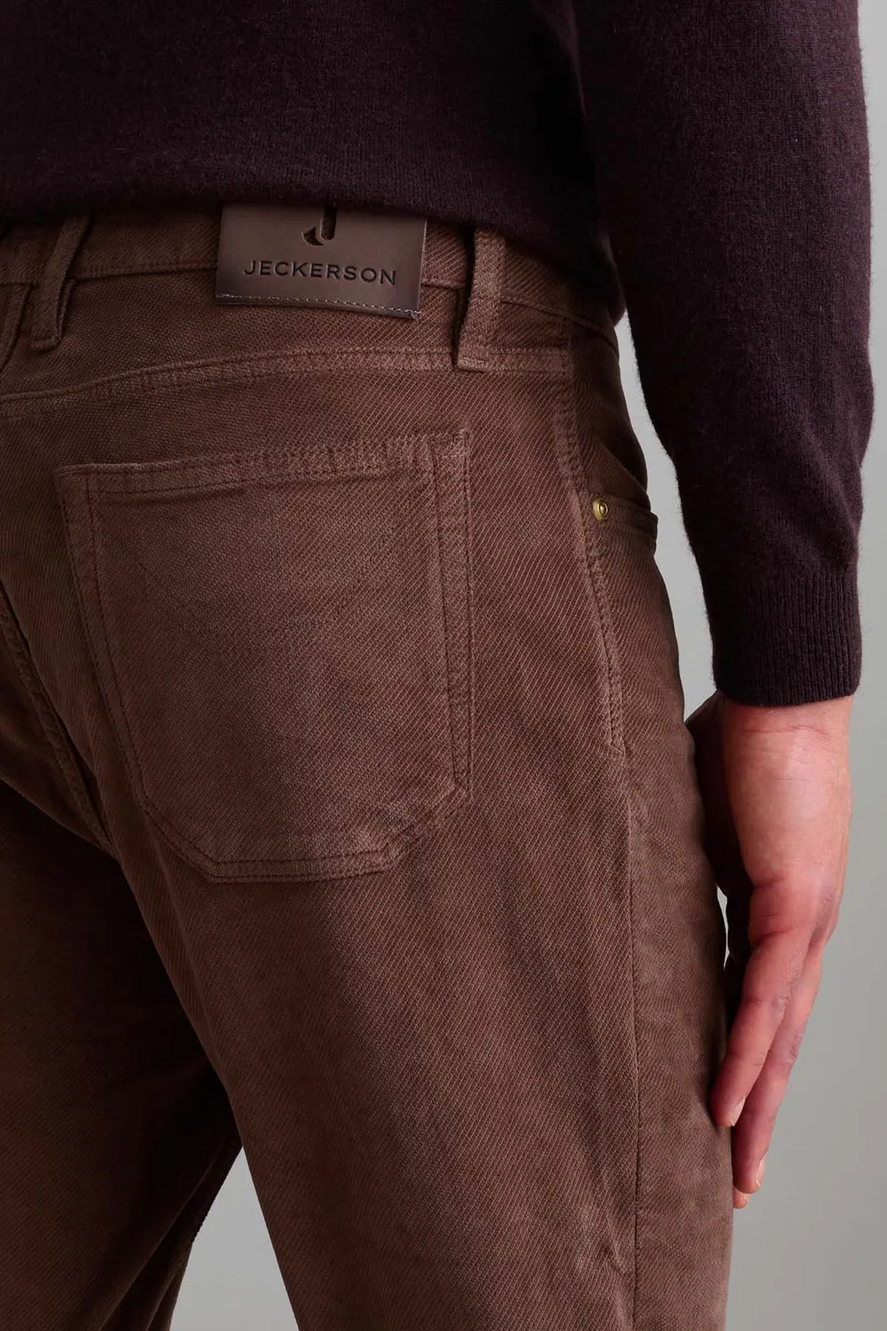 Jeckerson Jordan ribfluwelen broek lichtbruin slim fit