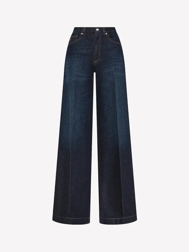 Nine In The Morning Nadia NA171 palazzo jeans navy donkerblauw