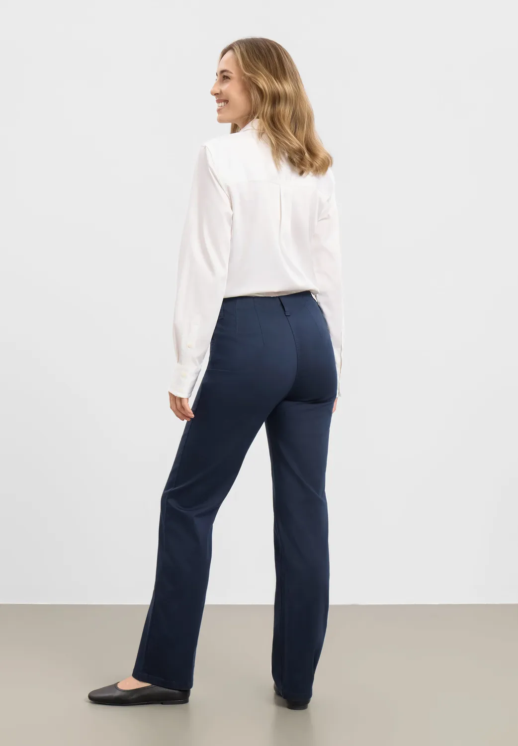 Laurie Tracy Straight ML broek Navy rechte pijp