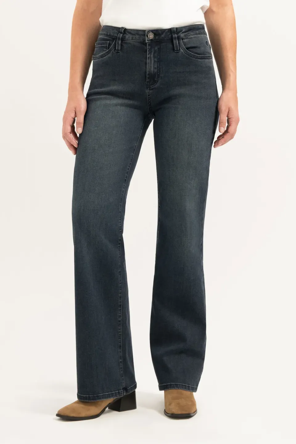 Florez Sophie Straight jeans indigoblauw mid-waist