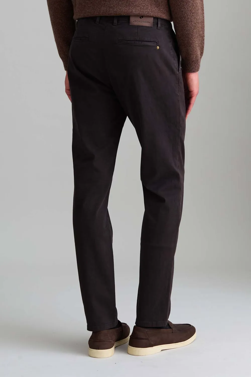 Jeckerson Jack chino bruin slim fit katoen gabardine