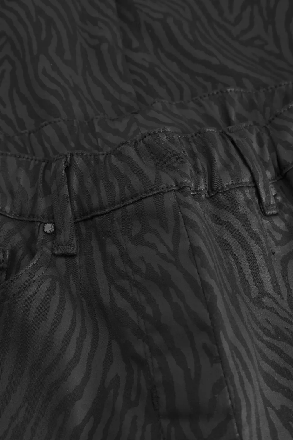 Laurie Hannah Regular broek Black Zebra Print extra kort stretch