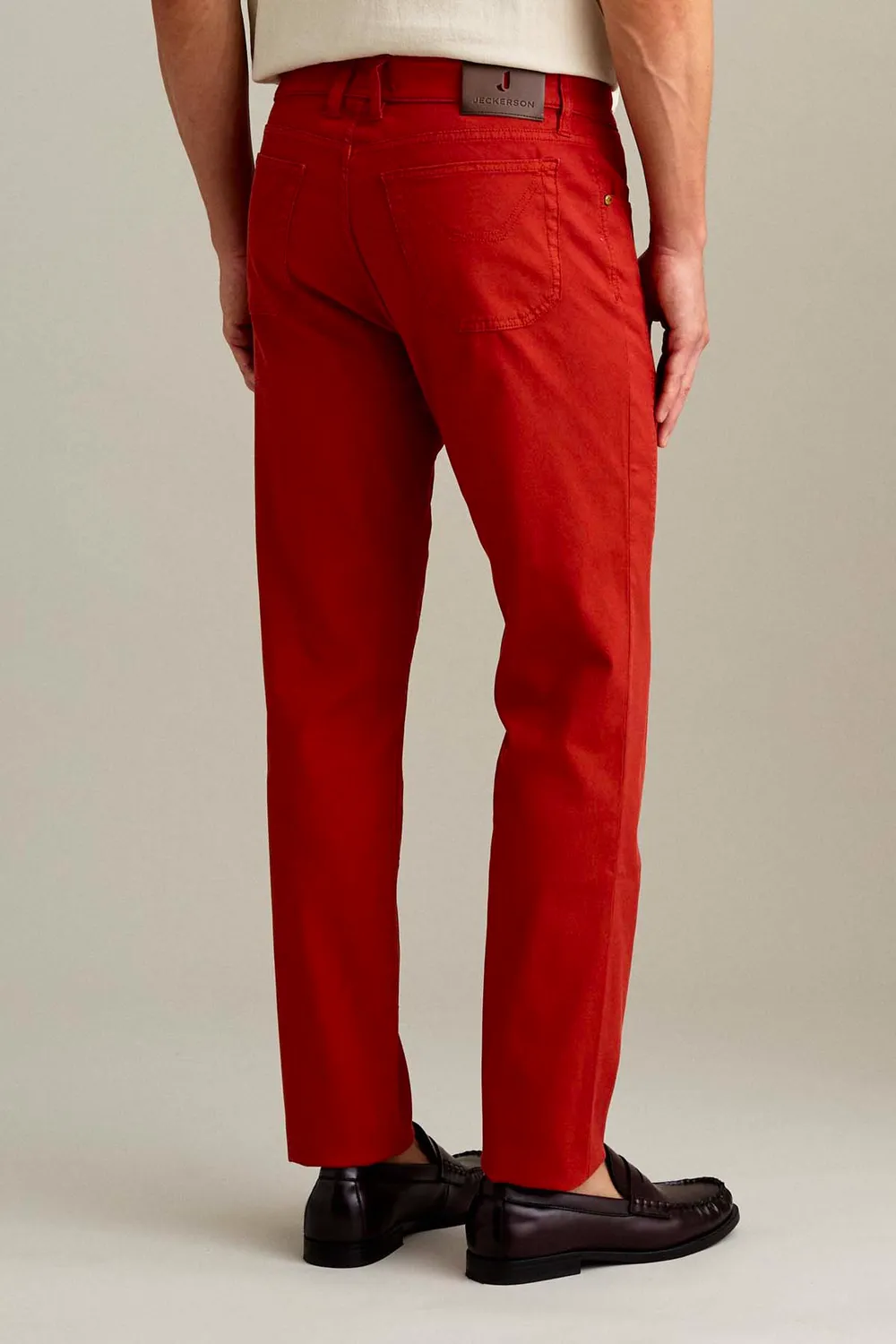Jeckerson John Broek Donkeroranje Slim Fit Katoen