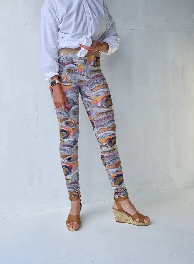 Langeleggings extra lange legging grafisch lengtemaat 36 katoen