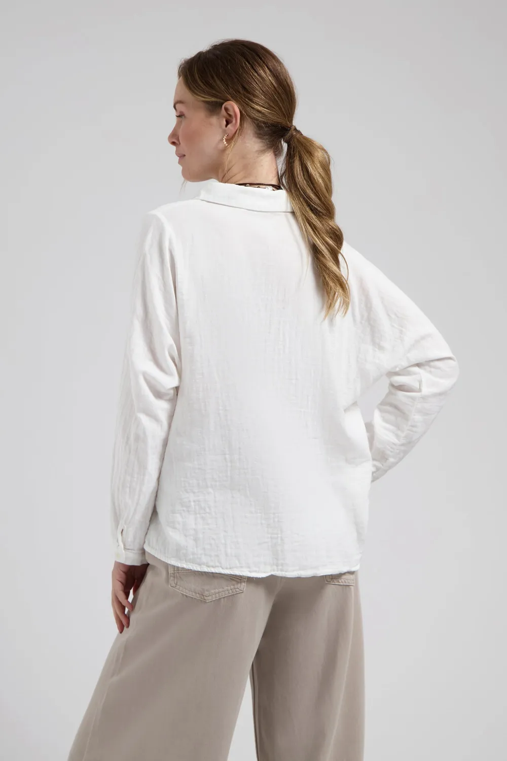 Florez Camelia blouse wit katoen oversized