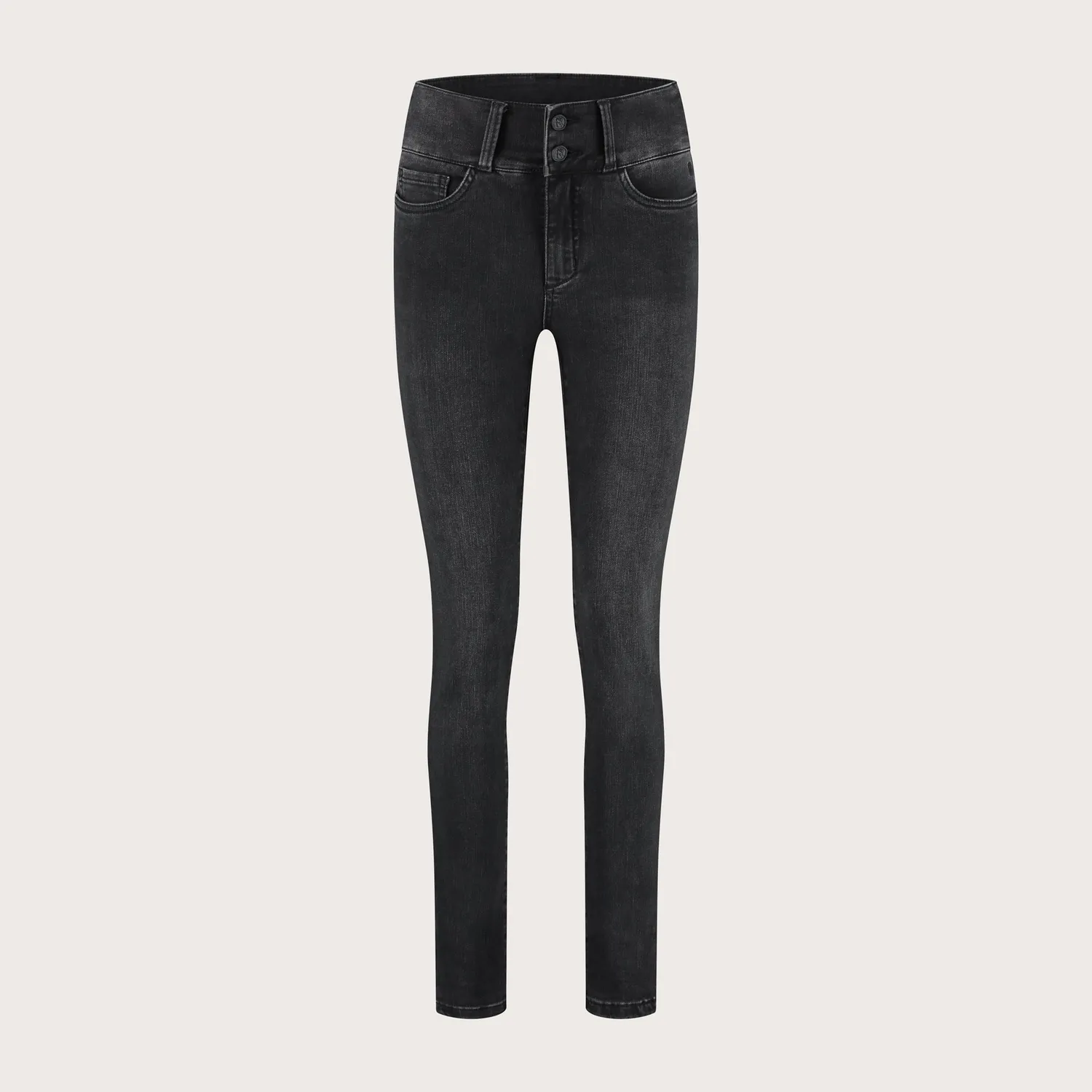 Florez Bodine Slim Fit jeans zwart high-waist