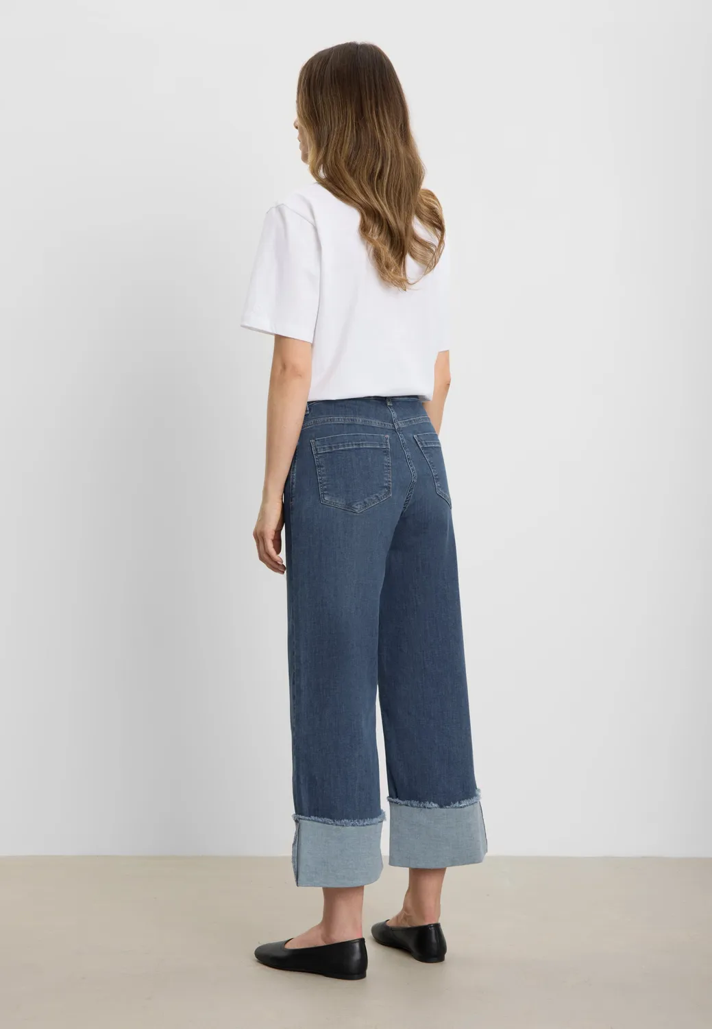 Laurie Carol Turn-up Loose jeans Washed Blue Denim