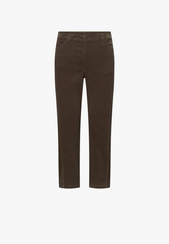 Laurie Piper Pure Regular CL fluwelen broek bruin cropped