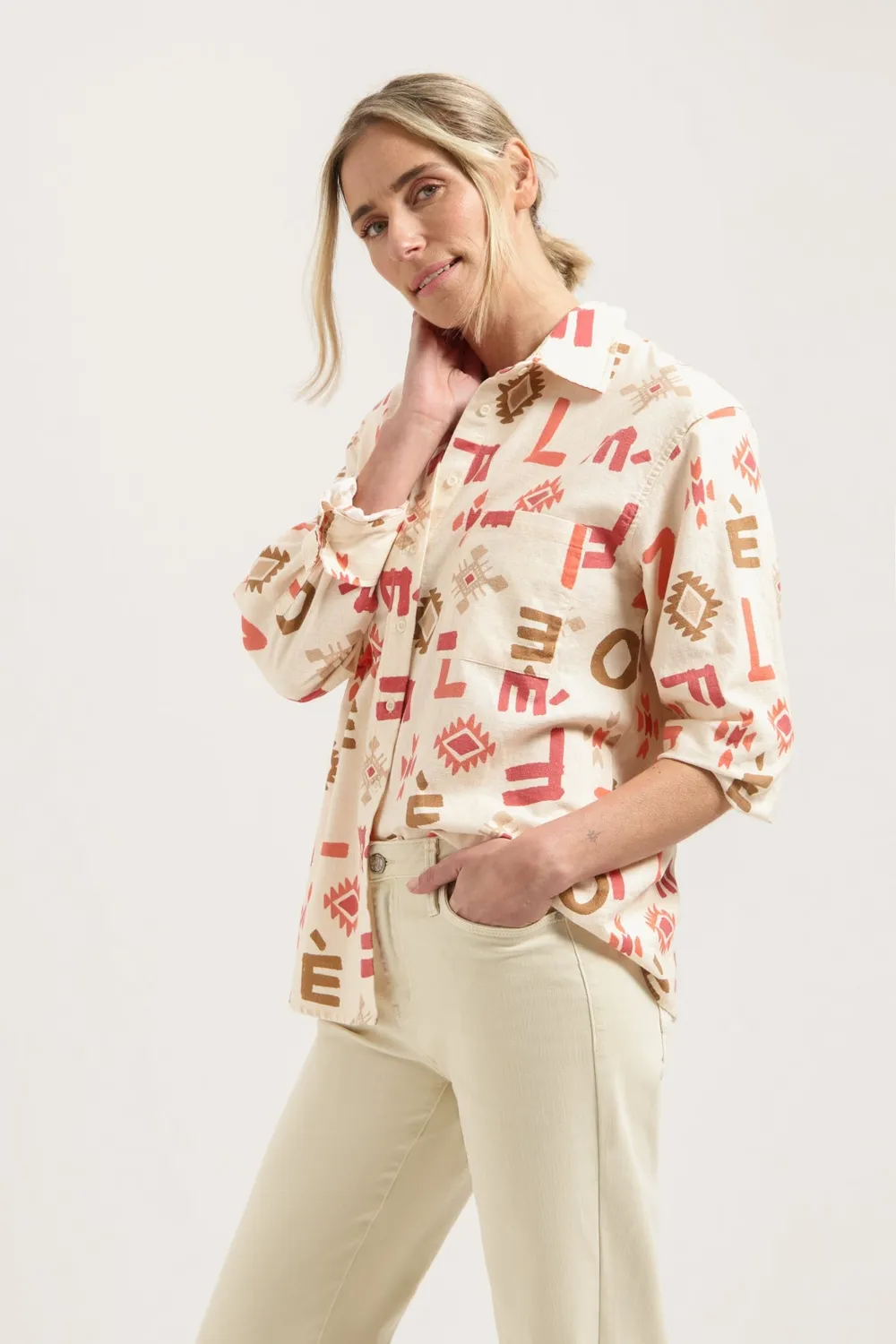 Florez Lona blouse Letter Print katoen